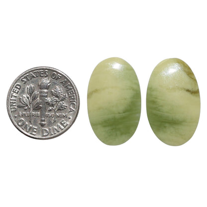 Serpentine Pair 13.1x21.3x3 mm Oval Shape Polished Gemstone LS148-07773