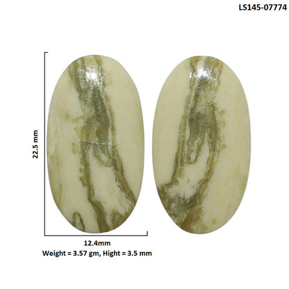 Serpentine Pair 12.4x22.5x3.5 mm Oval Shape Polished Gemstone LS148-07774