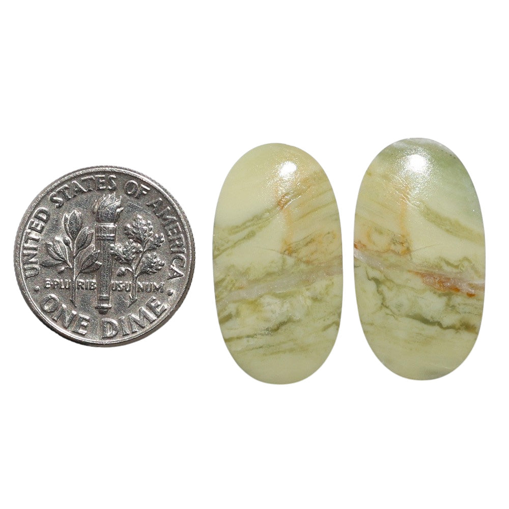 Serpentine Pair 12.9x23.6x3 mm Oval Shape Polished Gemstone LS148-07775