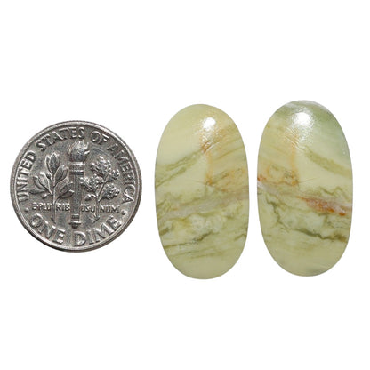 Serpentine Pair 12.9x23.6x3 mm Oval Shape Polished Gemstone LS148-07775