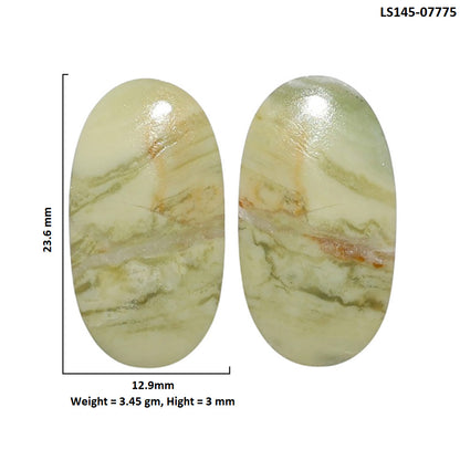 Serpentine Pair 12.9x23.6x3 mm Oval Shape Polished Gemstone LS148-07775