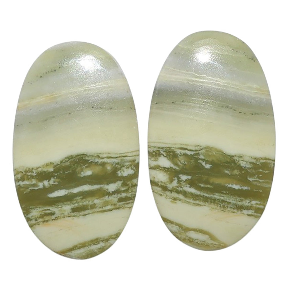 Serpentine Pair 13.5x23x3.3 mm Oval Shape Polished Gemstone LS148-07776