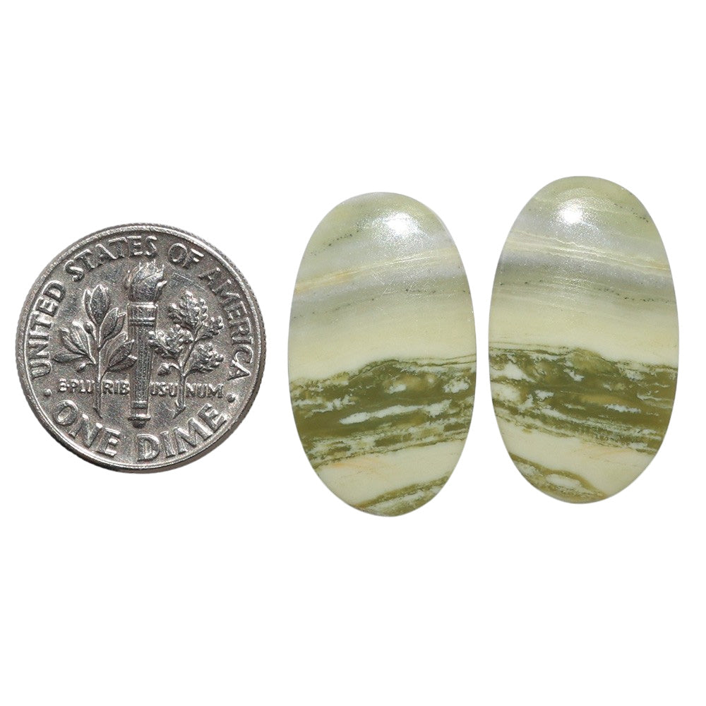 Serpentine Pair 13.5x23x3.3 mm Oval Shape Polished Gemstone LS148-07776