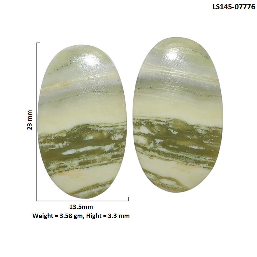 Serpentine Pair 13.5x23x3.3 mm Oval Shape Polished Gemstone LS148-07776