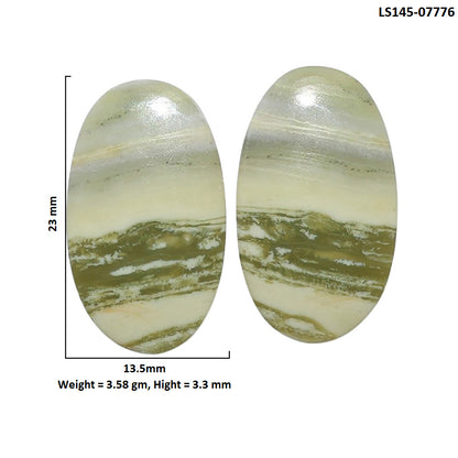 Serpentine Pair 13.5x23x3.3 mm Oval Shape Polished Gemstone LS148-07776