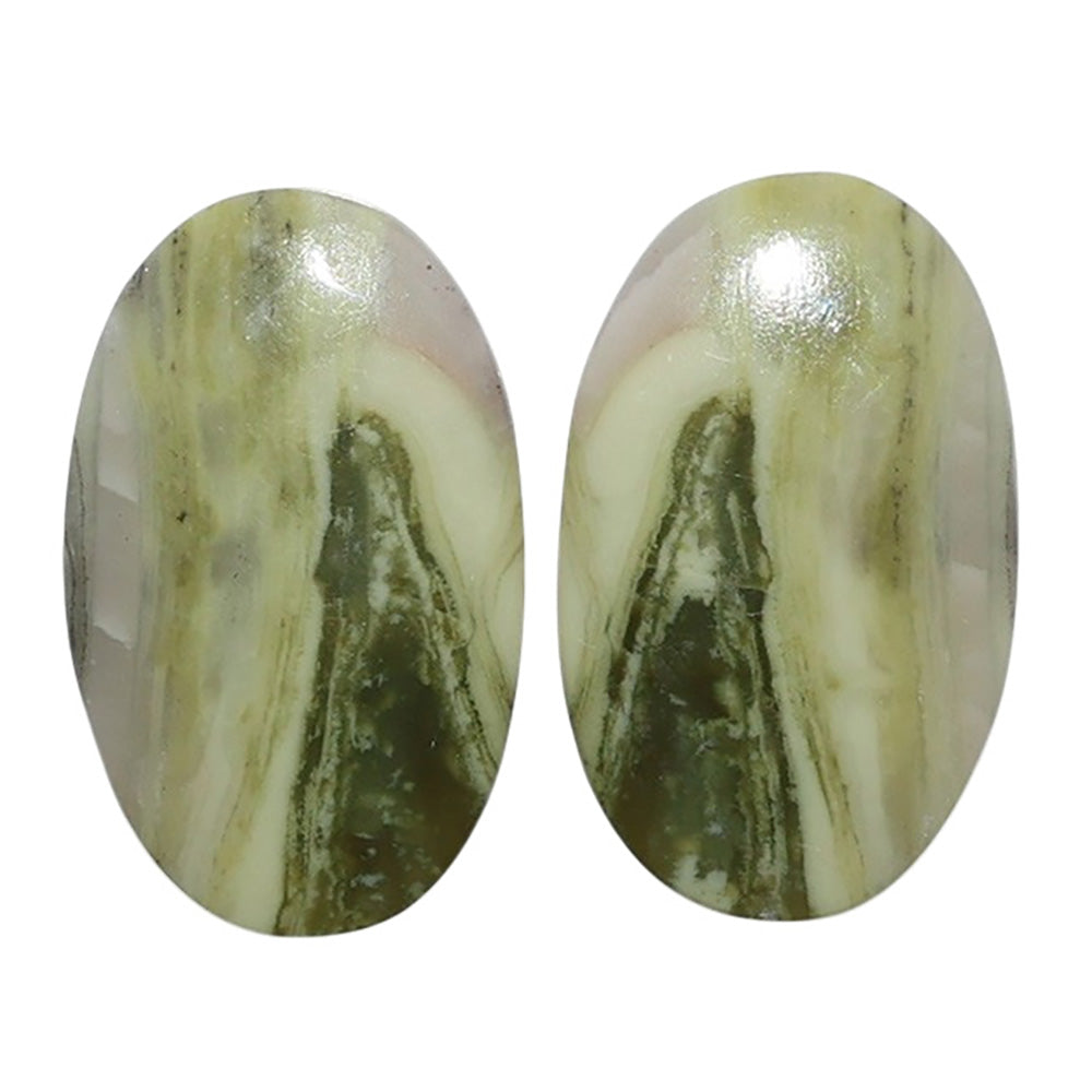 Serpentine Pair 13.7x22.2x3.5 mm Oval Shape Polished Gemstone LS148-07777