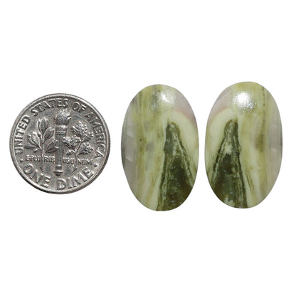 Serpentine Pair 13.7x22.2x3.5 mm Oval Shape Polished Gemstone LS148-07777