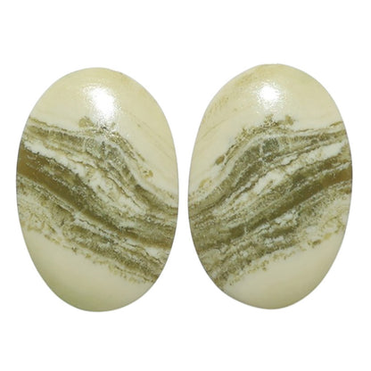 Serpentine Pair 14.5x21.7x3 mm Oval Shape Polished Gemstone LS148-07778