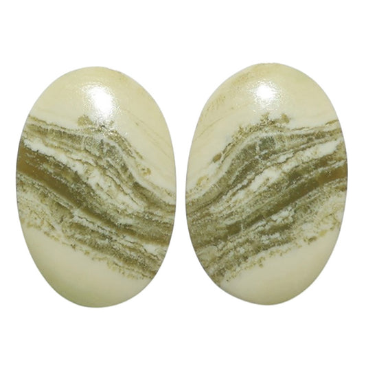 Serpentine Pair 14.5x21.7x3 mm Oval Shape Polished Gemstone LS148-07778