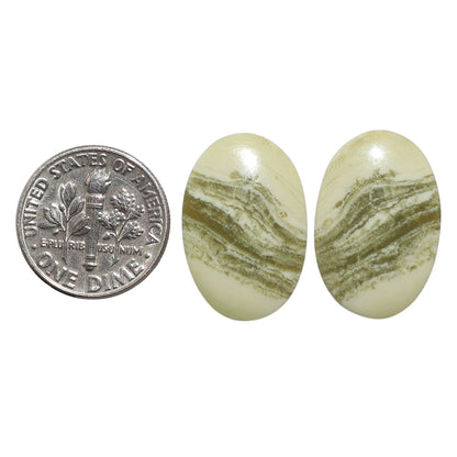 Serpentine Pair 14.5x21.7x3 mm Oval Shape Polished Gemstone LS148-07778