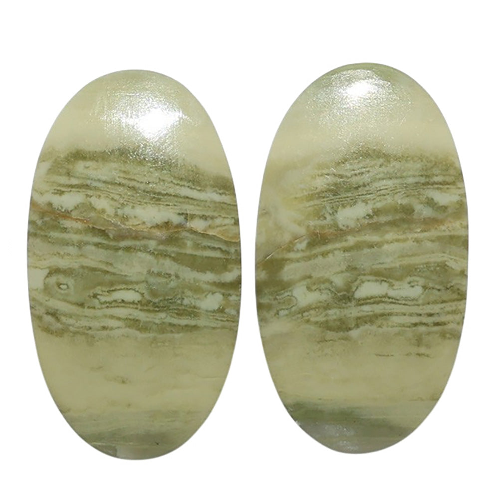Serpentine Pair 14.8x26.9x3.5 mm Oval Shape Polished Gemstone LS148-07779