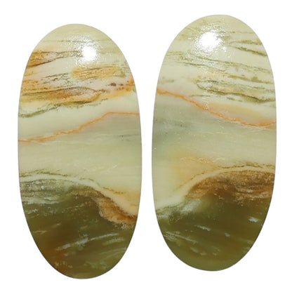 Serpentine Pair 13.1x27x3.5 mm Oval Shape Polished Gemstone LS148-07780