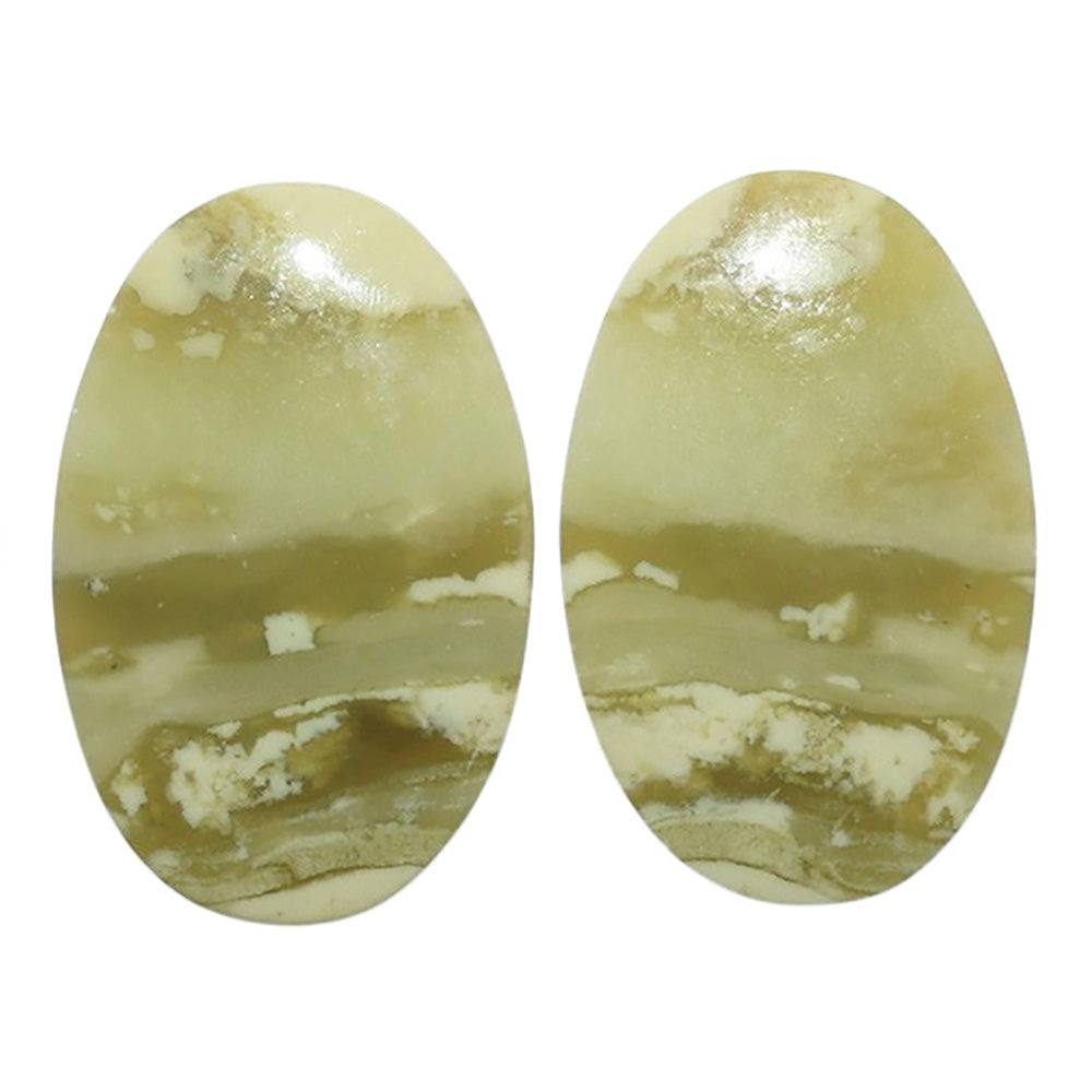 Serpentine Pair 15.1x23.2x3 mm Oval Shape Polished Gemstone LS148-07781
