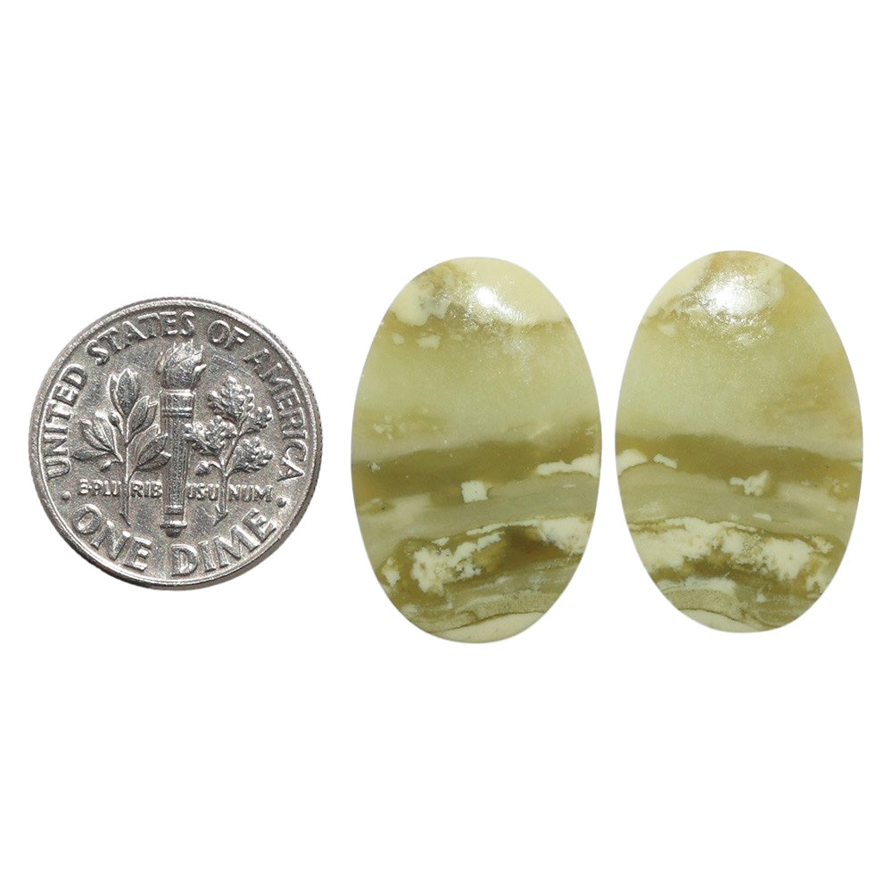 Serpentine Pair 15.1x23.2x3 mm Oval Shape Polished Gemstone LS148-07781