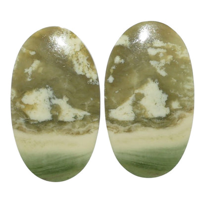 Serpentine Pair 15.5x26.6x4 mm Oval Shape Polished Gemstone LS148-07782