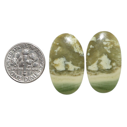 Serpentine Pair 15.5x26.6x4 mm Oval Shape Polished Gemstone LS148-07782