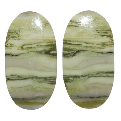 Serpentine Pair 14x26.25x3.5 mm Oval Shape Polished Gemstone LS148-07783