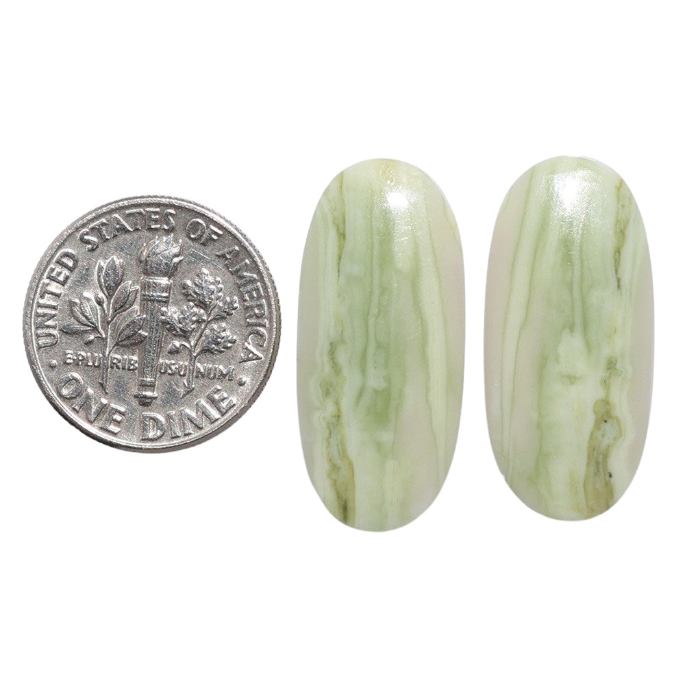Serpentine Pair 11.7x25.3x3.5 mm Oval Shape Polished Gemstone LS148-07785