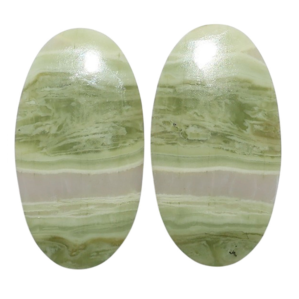Serpentine Pair 14.1x26.2x3.7 mm Oval Shape Polished Gemstone LS148-07786