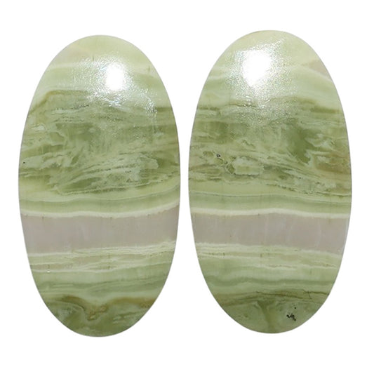 Serpentine Pair 14.1x26.2x3.7 mm Oval Shape Polished Gemstone LS148-07786