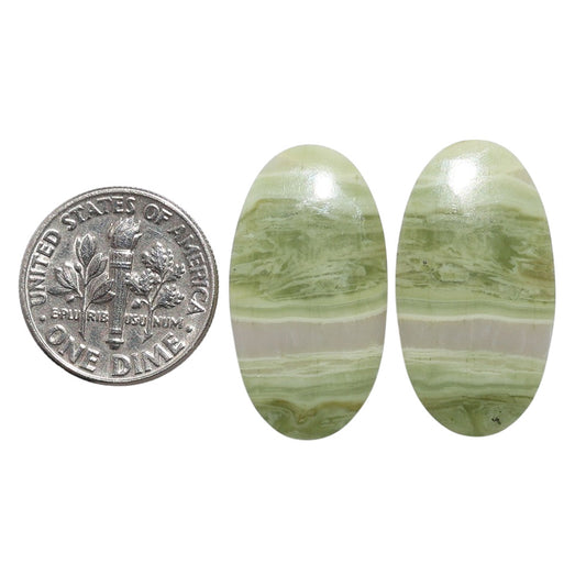 Serpentine Pair 14.1x26.2x3.7 mm Oval Shape Polished Gemstone LS148-07786