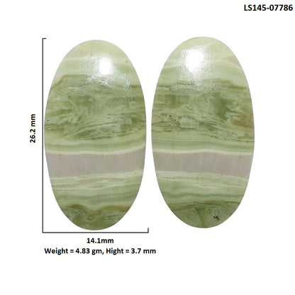 Serpentine Pair 14.1x26.2x3.7 mm Oval Shape Polished Gemstone LS148-07786