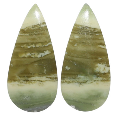 Serpentine Pair 13.6x29.35x4 mm Pear Shape Polished Gemstone LS148-07788