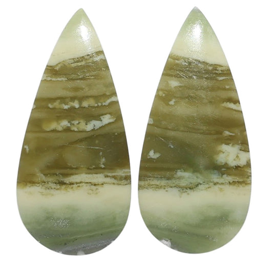 Serpentine Pair 13.6x29.35x4 mm Pear Shape Polished Gemstone LS148-07788