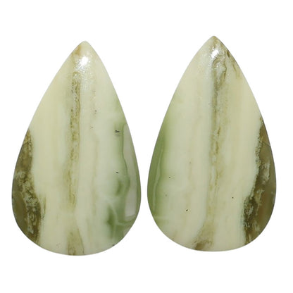 Serpentine Pair 14.6x24.35x3.7 mm Pear Shape Polished Gemstone LS148-07789