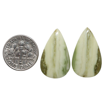 Serpentine Pair 14.6x24.35x3.7 mm Pear Shape Polished Gemstone LS148-07789