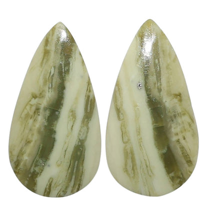 Serpentine Pair 14x26.3x3.7 mm Pear Shape Polished Gemstone LS148-07790