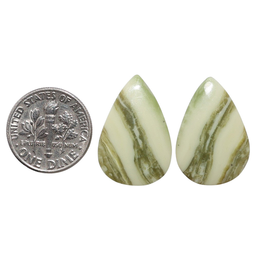 Serpentine Pair 15.2x22.5x3.5 mm Pear Shape Polished Gemstone LS148-07791