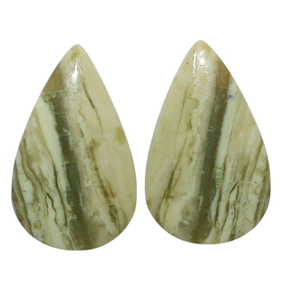 Serpentine Pair 14.5x23.5x3.5 mm Pear Shape Polished Gemstone LS148-07792