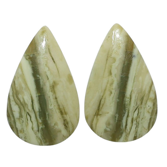 Serpentine Pair 14.5x23.5x3.5 mm Pear Shape Polished Gemstone LS148-07792