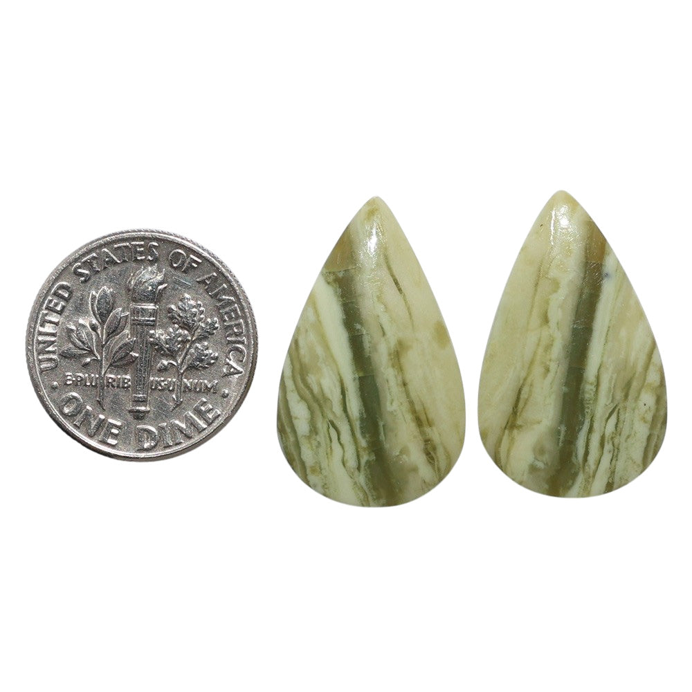 Serpentine Pair 14.5x23.5x3.5 mm Pear Shape Polished Gemstone LS148-07792