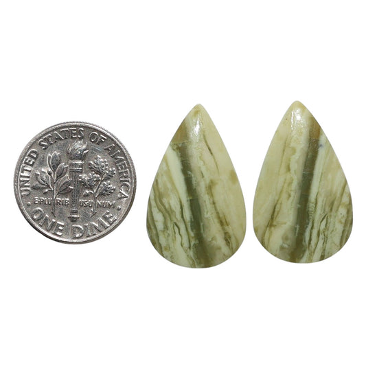 Serpentine Pair 14.5x23.5x3.5 mm Pear Shape Polished Gemstone LS148-07792