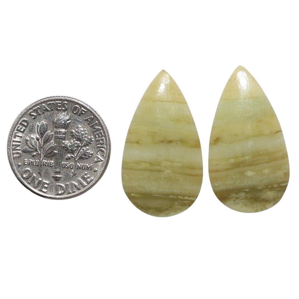 Serpentine Pair 13.9x25.2x3 mm Pear Shape Polished Gemstone LS148-07794