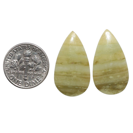 Serpentine Pair 13.9x25.2x3 mm Pear Shape Polished Gemstone LS148-07794