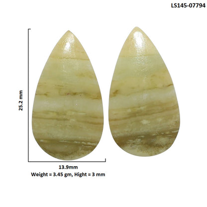 Serpentine Pair 13.9x25.2x3 mm Pear Shape Polished Gemstone LS148-07794