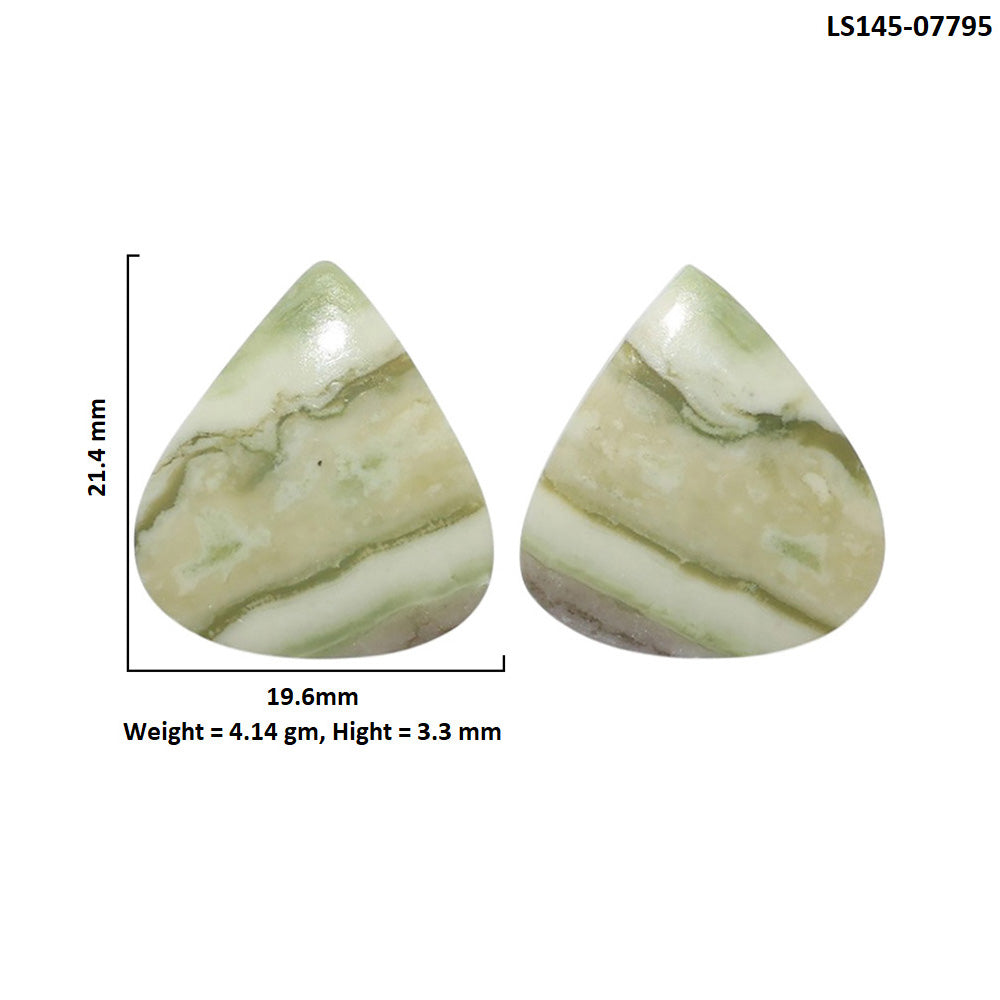 Serpentine Pair 19.6x21.4x3.3 mm Heart Shape Polished Gemstone LS148-07795