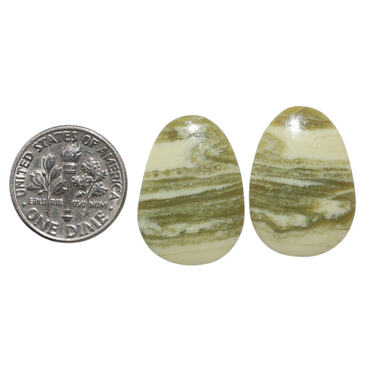 Serpentine Pair 16x22.6x3.4 mm Fancy Shape Polished Gemstone LS148-07797