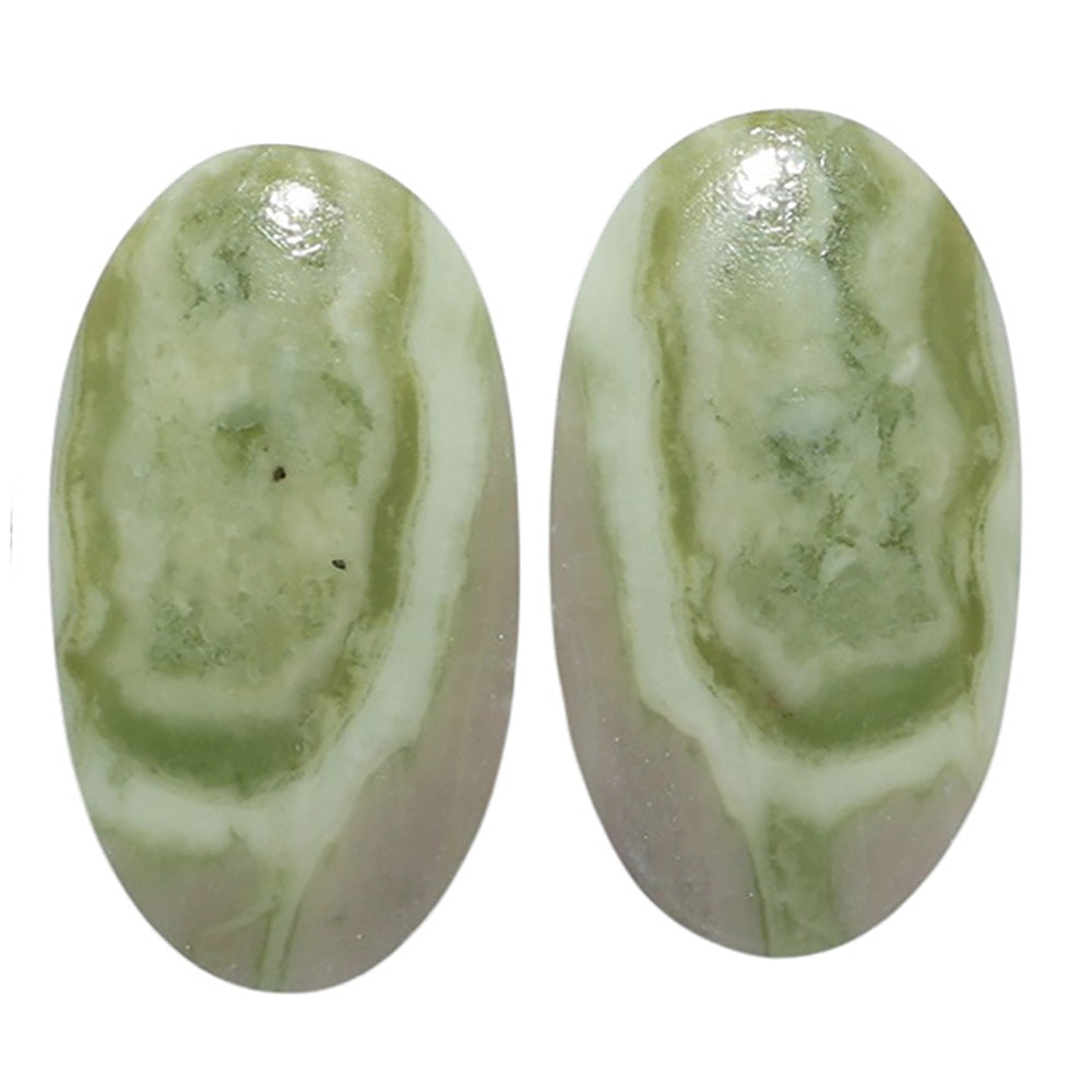 Serpentine Pair 14.25x25.6x3.5 mm Oval Shape Polished Gemstone LS148-07798