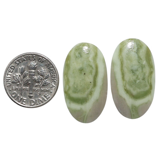 Serpentine Pair 14.25x25.6x3.5 mm Oval Shape Polished Gemstone LS148-07798