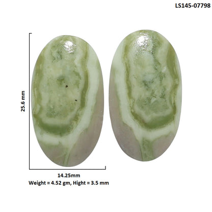 Serpentine Pair 14.25x25.6x3.5 mm Oval Shape Polished Gemstone LS148-07798
