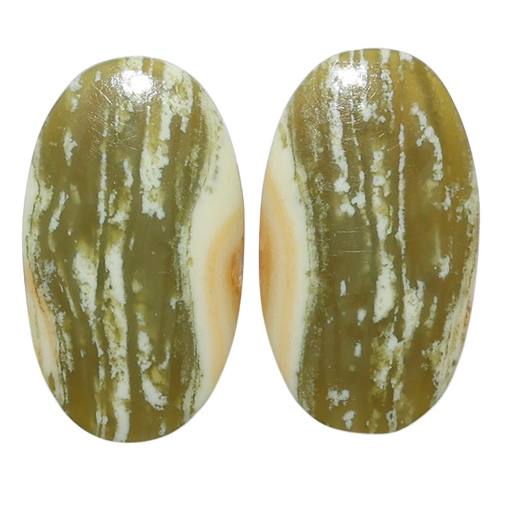 Serpentine Pair 14.1x24.8x3 mm Oval Shape Polished Gemstone LS148-07799