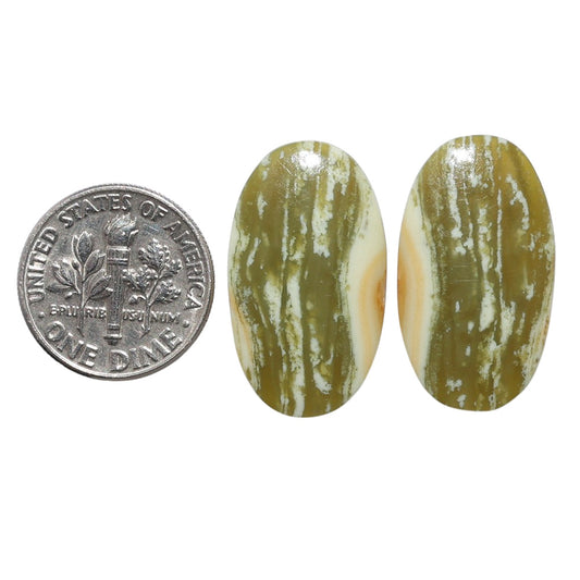 Serpentine Pair 14.1x24.8x3 mm Oval Shape Polished Gemstone LS148-07799