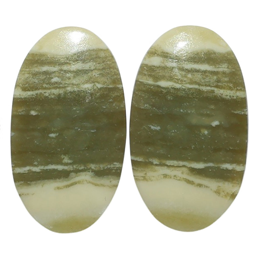 Serpentine Pair 14.25x25x3.5 mm Oval Shape Polished Gemstone LS148-07800