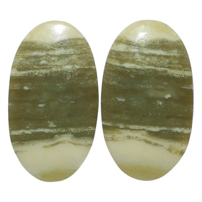 Serpentine Pair 14.25x25x3.5 mm Oval Shape Polished Gemstone LS148-07800