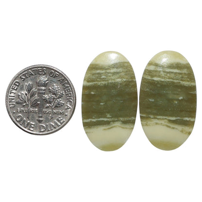 Serpentine Pair 14.25x25x3.5 mm Oval Shape Polished Gemstone LS148-07800