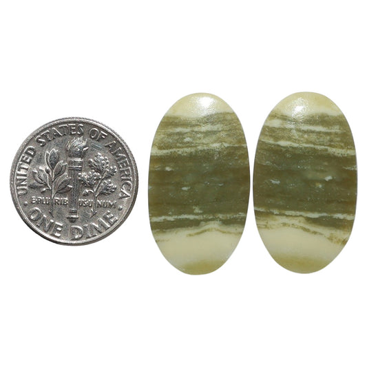 Serpentine Pair 14.25x25x3.5 mm Oval Shape Polished Gemstone LS148-07800